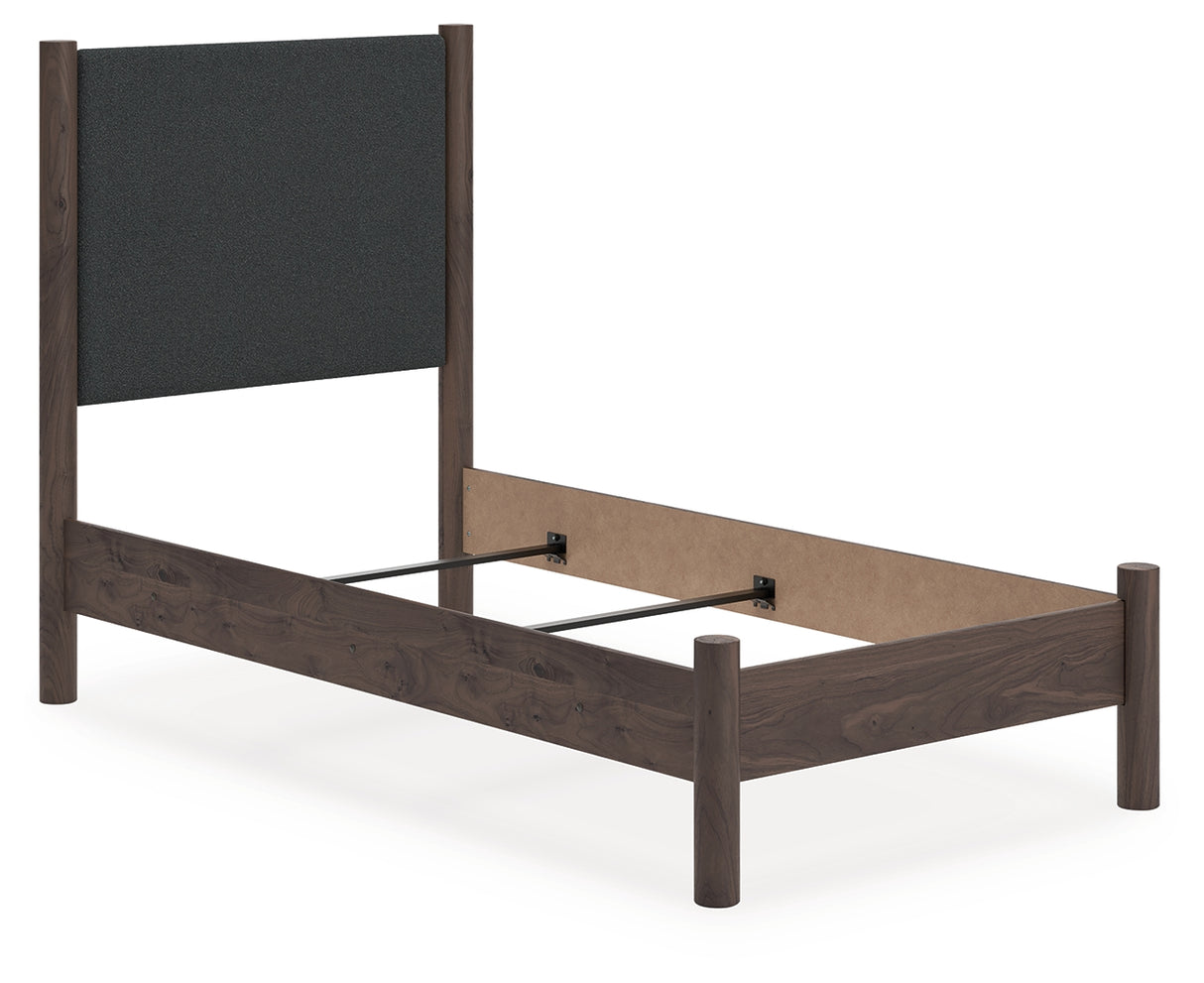 Furniture City Houma - Ashley Furniture - Pamytta Bedroom - Twin Upholstered Panel Bed / Brown - PCB2614B20
