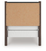 Pamytta Twin Upholstered Panel Bed, Dresser and Mirror