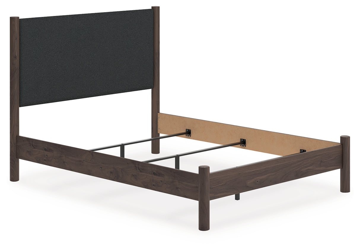 Furniture City Houma - Ashley Furniture - Pamytta Bedroom - Queen Upholstered Panel Bed / Brown - PCB2614B24