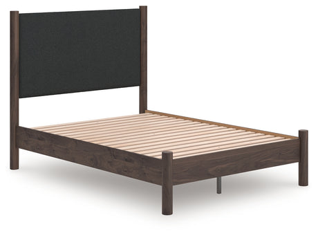 Furniture City Houma - Ashley Furniture - Pamytta Full Upholstered Panel Platform Bed - Full Upholstered Panel Platform Bed / Brown - PCB2614B10