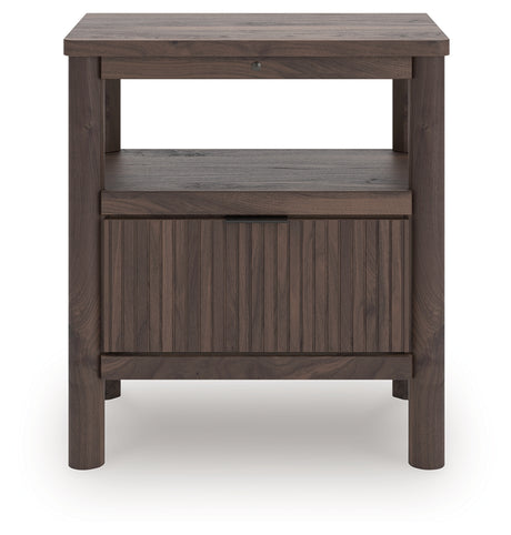 Furniture City Houma - Ashley Furniture - Pamytta Bedroom - One Drawer Night Stand / Brown - PCB2614-91