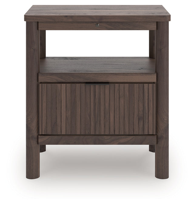 Furniture City Houma - Ashley Furniture - Pamytta Bedroom - One Drawer Night Stand / Brown - PCB2614-91