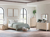 Cadmori Queen Upholstered Panel Bed, Dresser and Nightstand