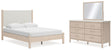 Furniture City Houma - Ashley Furniture - Cadmori Queen Upholstered Panel Bed, Dresser and Mirror - Queen Upholstered Panel Bed, Dresser and Mirror - B2615B5