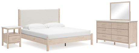 Furniture City Houma - Ashley Furniture - Cadmori King Upholstered Panel Bed, Dresser, Mirror and Nightstand - King Upholstered Panel Bed, Dresser, Mirror and Nightstand - B2615B19