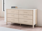 Cadmori Queen Upholstered Panel Bed, Dresser and Nightstand