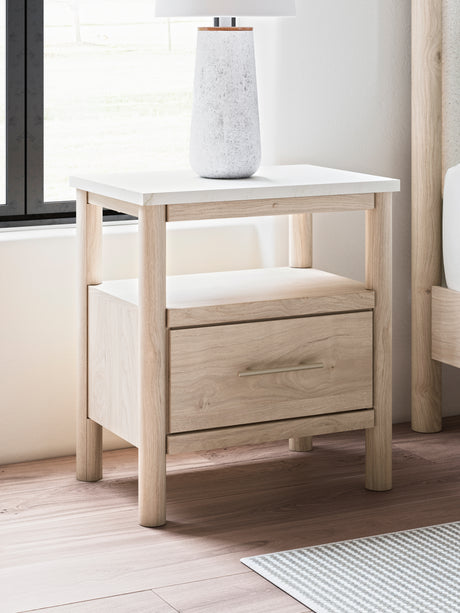 Furniture City Houma - Ashley Furniture - Cadmori Nightstand - One Drawer Night Stand / Black/White - B2616-91