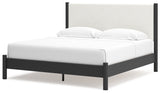 Cadmori King Upholstered Panel Bed, Dresser and Mirror