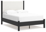 Cadmori Full Upholstered Panel Bed, Dresser and Mirror