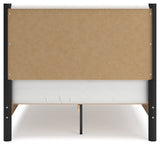 Cadmori Full Upholstered Panel Bed, Dresser and Mirror