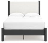 Cadmori Full Upholstered Panel Bed, Dresser and Mirror