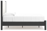 Cadmori Full Upholstered Panel Bed, Dresser and Mirror