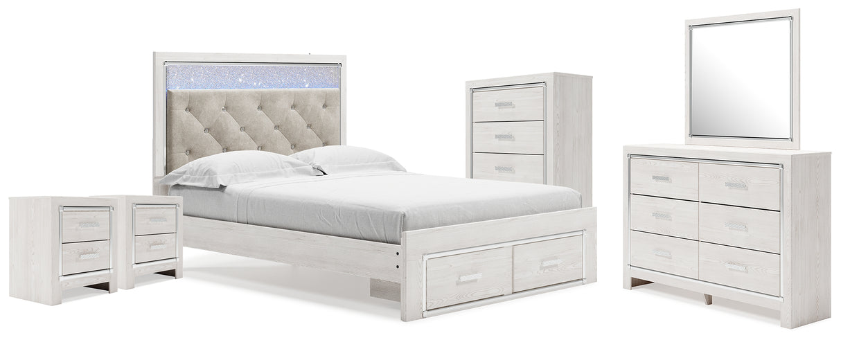 Furniture City Houma - Ashley Furniture - Altyra Queen Storage Bed, Dresser Mirror, Chest and 2 Nightstands - Queen Storage Bed, Dresser Mirror, Chest and 2 Nightstands / White - B2640B72