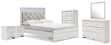 Furniture City Houma - Ashley Furniture - Altyra Queen Storage Bed, Dresser Mirror, Chest and 2 Nightstands - Queen Storage Bed, Dresser Mirror, Chest and 2 Nightstands / White - B2640B72