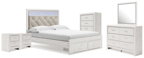 Furniture City Houma - Ashley Furniture - Altyra Queen Storage Bed, Dresser Mirror, Chest and 2 Nightstands - Queen Storage Bed, Dresser Mirror, Chest and 2 Nightstands / White - B2640B72