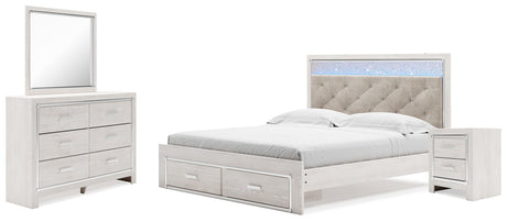 Furniture City Houma - Ashley Furniture - Altyra King Upholstered Panel Storage Bed, Dresser, Mirror and Nightstand - King Upholstered Panel Storage Bed, Dresser, Mirror and Nightstand - B2640B32