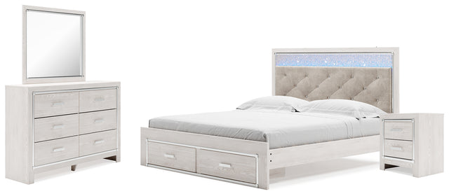 Furniture City Houma - Ashley Furniture - Altyra King Upholstered Panel Storage Bed, Dresser, Mirror and Nightstand - King Upholstered Panel Storage Bed, Dresser, Mirror and Nightstand - B2640B32