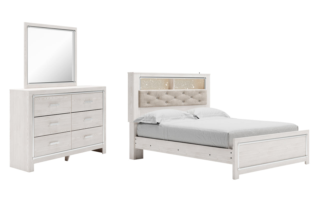 Furniture City Houma - Ashley Furniture - Altyra Queen Panel Bookcase Bed - Queen Panel Bookcase Bed, Dresser and Mirror / White - B2640B11