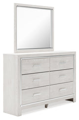 Altyra Queen Upholstered Panel Bed, Dresser and Mirror