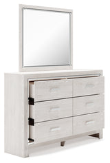 Altyra Queen Upholstered Panel Bed, Dresser and Mirror