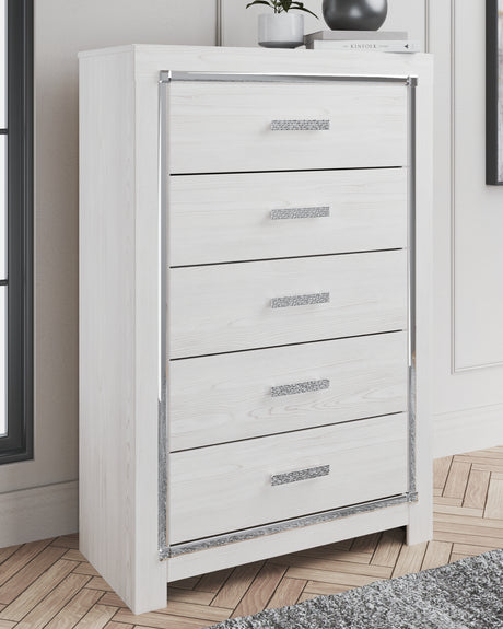 Furniture City Houma - Ashley Furniture - Altyra Chest of Drawers - Five Drawer Chest / White - B2640-46