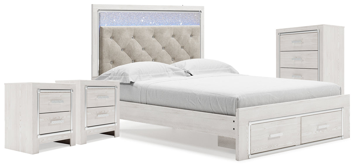 Furniture City Houma - Ashley Furniture - Altyra Queen Storage Bed, Chest and 2 Nightstands - Queen Storage Bed, Chest and 2 Nightstands / White - B2640B68