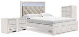 Furniture City Houma - Ashley Furniture - Altyra Queen Storage Bed, Chest and 2 Nightstands - Queen Storage Bed, Chest and 2 Nightstands / White - B2640B68