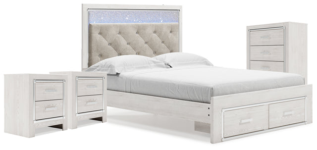 Furniture City Houma - Ashley Furniture - Altyra Queen Storage Bed, Chest and 2 Nightstands - Queen Storage Bed, Chest and 2 Nightstands / White - B2640B68