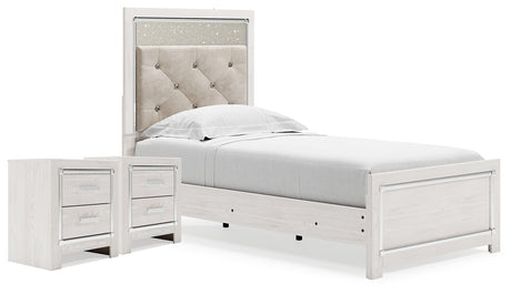 Furniture City Houma - Ashley Furniture - Altyra Twin Upholstered Panel Bed and 2 Nightstands - Twin Upholstered Panel Bed and 2 Nightstands - B2640B74