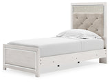 Altyra Twin Upholstered Panel Bed and 2 Nightstands