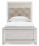 Altyra Twin Upholstered Panel Bed and 2 Nightstands