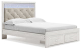 Altyra Queen Upholstered Panel Storage Bed, Dresser and Mirror
