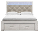 Altyra Queen Upholstered Panel Storage Bed, Dresser and Mirror