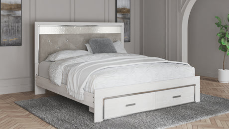 Furniture City Houma - Ashley Furniture - Altyra King Upholstered Storage Bed - King Upholstered Storage Bed / White - B2640B29