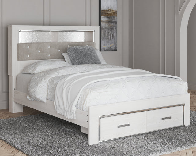 Furniture City Houma - Ashley Furniture - Altyra Queen Upholstered Bookcase Bed with Storage - Queen Upholstered Bookcase Bed with Storage / White - B2640B19