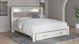 Furniture City Houma - Ashley Furniture - Altyra King Upholstered Bookcase Bed with Storage - King Upholstered Bookcase Bed with Storage / White - B2640B30