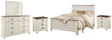 Furniture City Houma - Ashley Furniture - Willowton Queen Panel Bed, Dresser, Mirror and 2 Nightstands - Queen Panel Bed, Dresser, Mirror and 2 Nightstands - B267B35