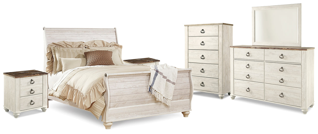 Willowton Queen Sleigh Bed