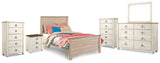 Furniture City Houma - Ashley Furniture - Willowton Full Panel Bed, Dresser, Mirror, 2 Chests and nightstand - Full Panel Bed, Dresser, Mirror, 2 Chests and nightstand - B267B40