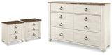 Furniture City Houma - Ashley Furniture - Willowton Dresser and 2 Nightstands - Dresser and 2 Nightstands - B267B60