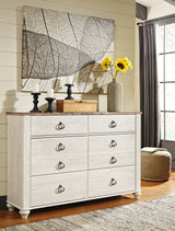 Willowton Dresser and 2 Nightstands