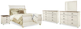Furniture City Houma - Ashley Furniture - Willowton Queen Bed, Dresser, Mirror and Chest - Queen Bed, Dresser, Mirror and Chest - B267B58