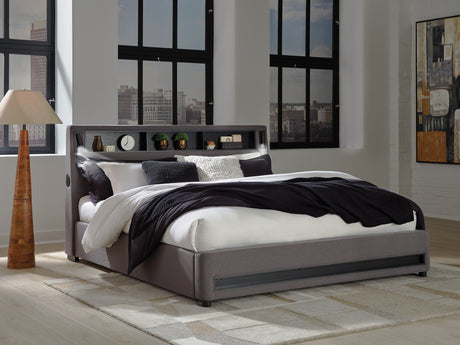 Furniture City Houma - Ashley Furniture - Verishaw Bedroom - King Upholstered Bed / Gray - PCB2721B21