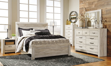 Furniture City Houma - Ashley Furniture - Bellaby Bedroom - Queen Crossbuck Panel Bed / Whitewash - B331B6