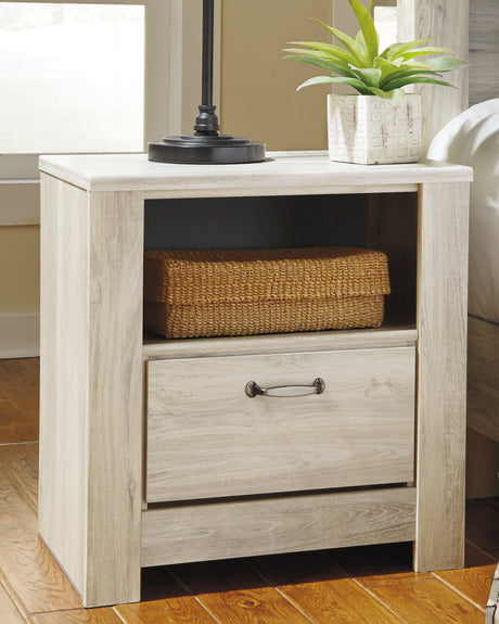 Furniture City Houma - Ashley Furniture - Bellaby Nightstand - One Drawer Night Stand / Whitewash - B331-91