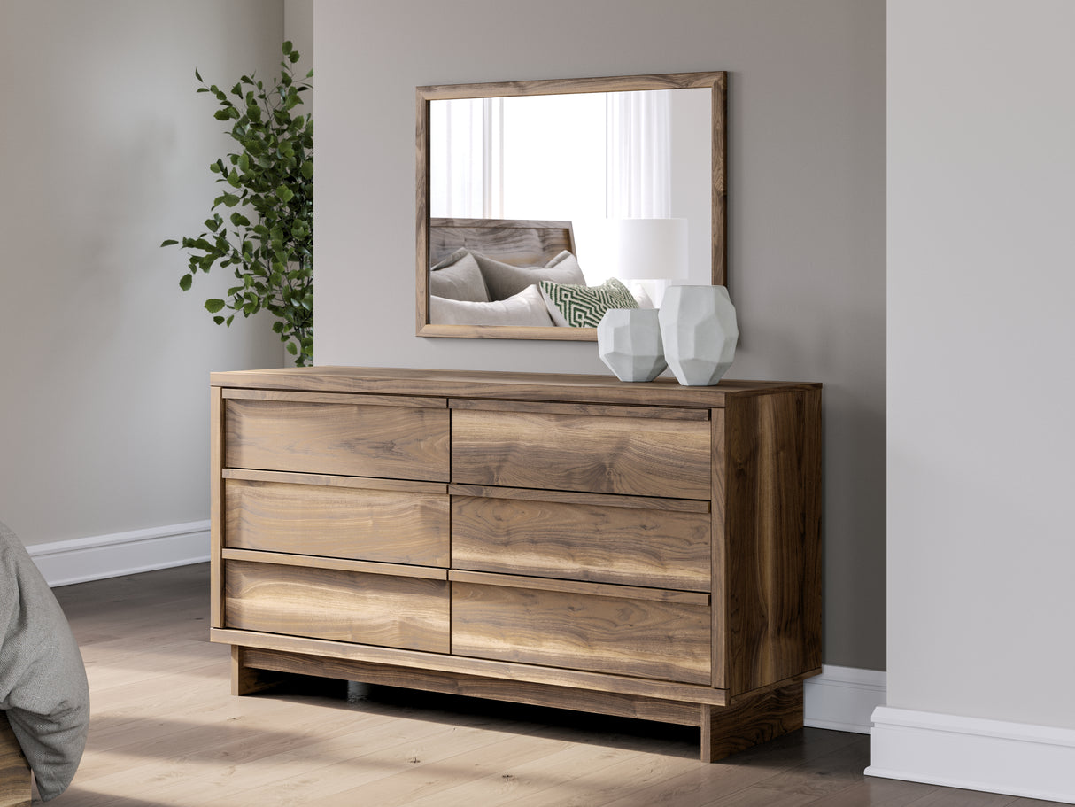 Chirason Full Upholstered Bed, Dresser and Mirror