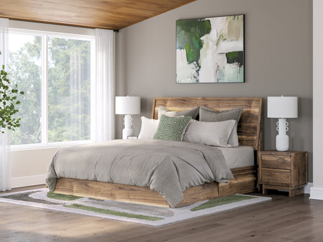 Furniture City Houma - Ashley Furniture - Chirason King Panel Bed with Storage - King Panel Bed with Storage / Brown - PCB3367B14