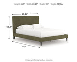 Chirason Queen Upholstered Bed, Dresser and Mirror