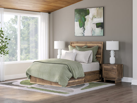 Furniture City Houma - Ashley Furniture - Chirason Full Panel Bed with Storage - Full Panel Bed with Storage / Brown - PCB3367B28