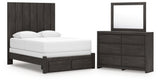 Furniture City Houma - Ashley Furniture - Fraluna Queen Panel Storage Bed, Dresser and Mirror - Queen Panel Storage Bed, Dresser and Mirror - PCB3370B5
